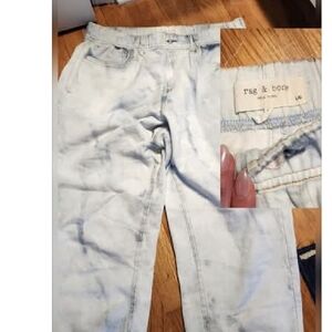 Rag & Bone Women's Washed Blue Boyfriend Jeans